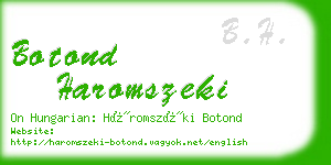 botond haromszeki business card